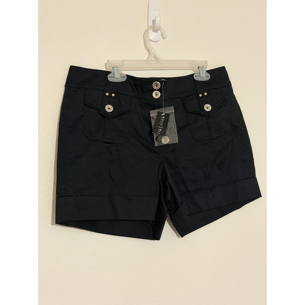 White House Black Market Black Utility Shorts Front Pockets 570048894 Size 6